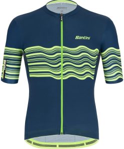 Santini Tono Profilo SS Jersey - Green/Blue for Jerseys - Road